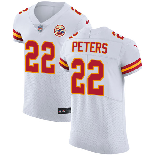 Nike Chiefs #22 Marcus Peters White Men's Stitched NFL Vapor Untouchable Elite Jersey - Click Image to Close